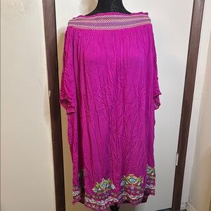 Swimsuits For All Vibrant Pink Bohemian Swimsuit Coverup